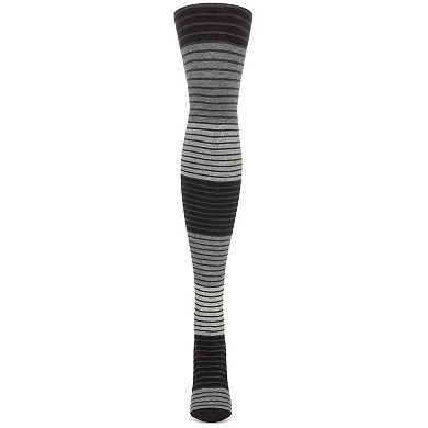 Women's Cozy Cotton Blend Shaded Striped Sweater Tights