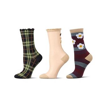 Women's 3 Pair Pack Fashion Crew Socks