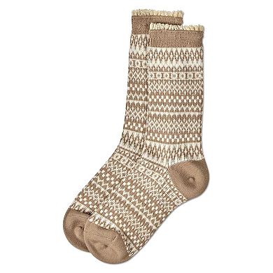Women's "Pattern Metrics" Cotton Rich Crew Sock
