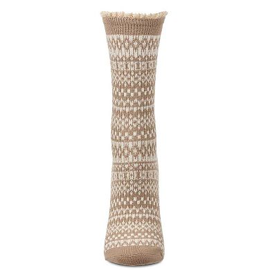 Women's "Pattern Metrics" Cotton Rich Crew Sock
