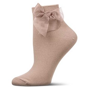 Women's Cotton Rich Tulle Bow Trimmed Ankle Sock