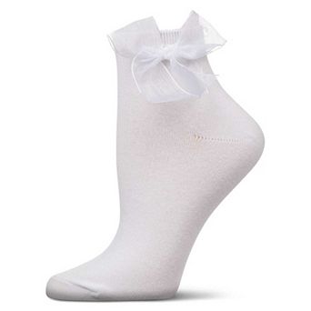 Women's Cotton Rich Tulle Bow Trimmed Ankle Sock