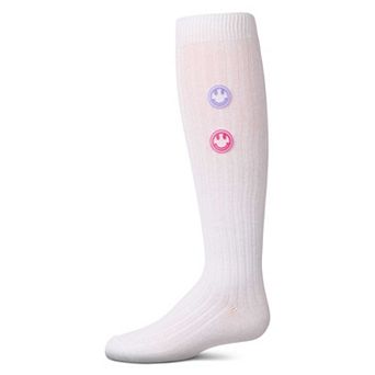 Girls "Rubber Smiley Face" Cotton Rich Knee Sock