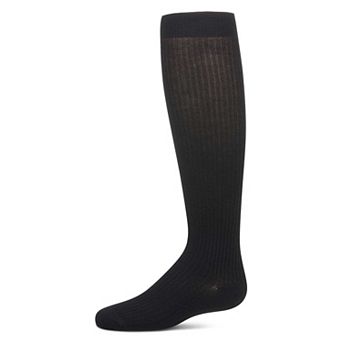 Thin Ribbed Girls Cotton Blend Knee High Sock