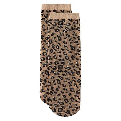 Women's Wild and Free Leopard Print Sheer Anklet Sock