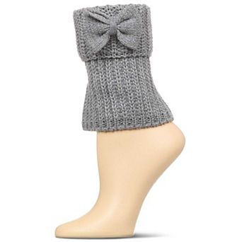 Women's Cozy Ribbed Bow-Trim Deep-Cuff Boot Topper