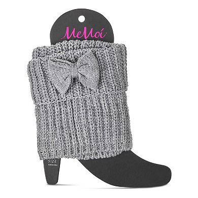 Women's Cozy Ribbed Bow-Trim Deep-Cuff Boot Topper
