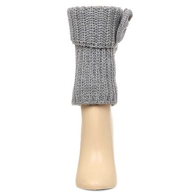 Women's Cozy Ribbed Bow-Trim Deep-Cuff Boot Topper