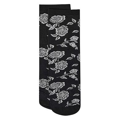 Women's All-Over Fancy Floral Sheer Crew Sock