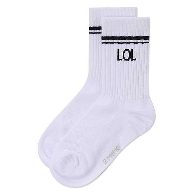 Girl's LOL Athletic Crew Socks
