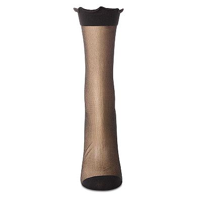 Women's Lettuce-Edge Silky Sheer Crew Sock