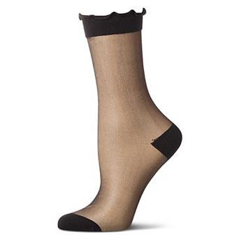 Women's Lettuce-Edge Silky Sheer Crew Sock