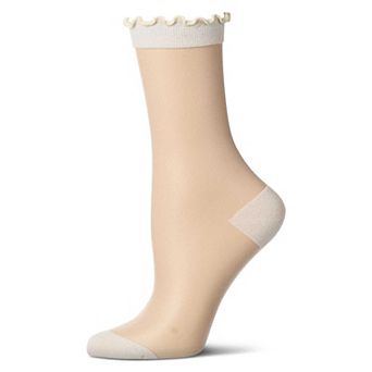 Women's Lettuce-Edge Silky Sheer Crew Sock