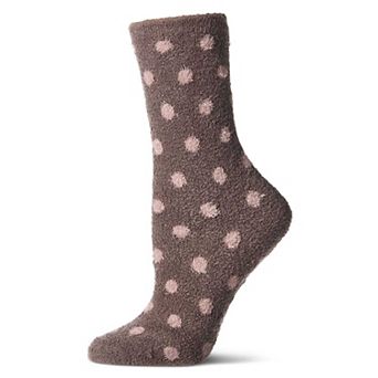Women's Polka Dot Non-Skid Lavender Infused Crew-Length Cozy Spa Sock
