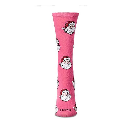 Women's "Retro Santa" Christmas Holiday Novelty Crew Sock