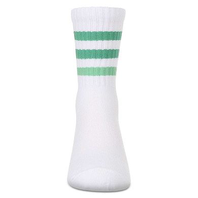 Girls' Two Tone Varsity Stripe Crew Socks