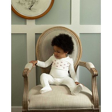 Baby and Toddler Girls Pretty Smocked and Bow-Trimmed Footie