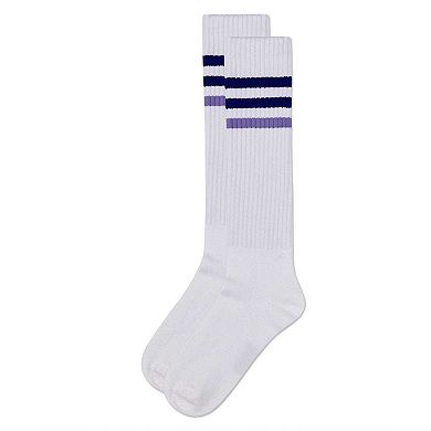 Girls' TwoTone Varsity Stripe Knee High Socks