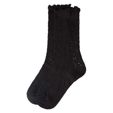 Women's Ruffle Pointelle Crew Socks