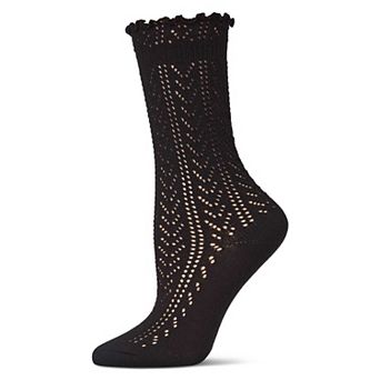 Women's Ruffle Pointelle Crew Socks