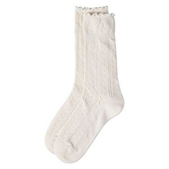 Women's Ruffle Pointelle Crew Socks