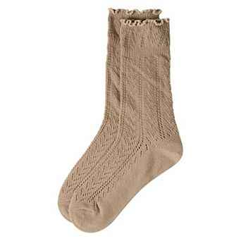 Women's Ruffle Pointelle Crew Socks