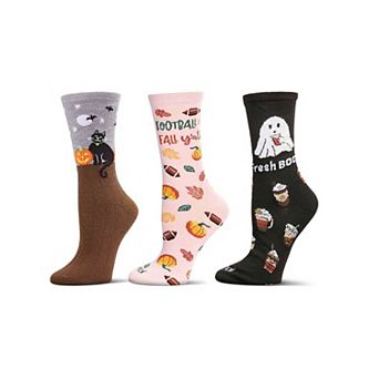 Women's 3 Pair Pack Halloween Pumpkin Crew Socks