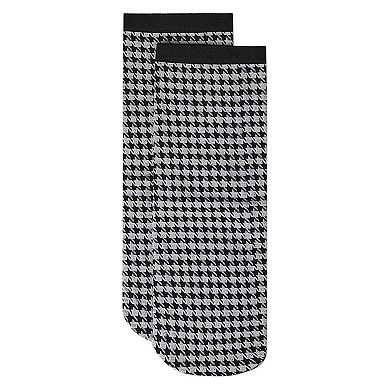 Women's Opaque Houndstooth Crew Sock