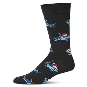 Men's "Santa Shark" Christmas Holiday Novelty Crew Sock
