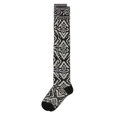 Women's Damask Acrylic and Wool Blend Over The Knee Socks