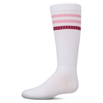 Girls' TwoTone Varsity Stripe Knee High Socks