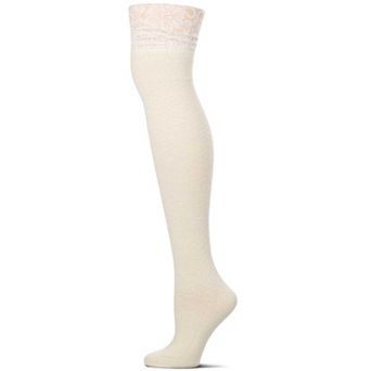 Femme Lace Cotton Blend Over The Knee Sock