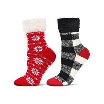 Women's 2 Pair Pack Plush Non-Skid Cabin Crew Socks