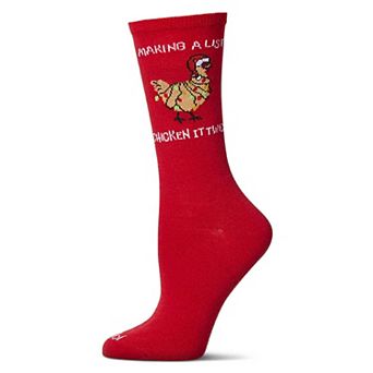 Women's "Chicken It Twice" Christmas Holiday Novelty Crew Sock