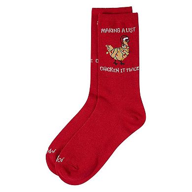 Women's "Chicken It Twice" Christmas Holiday Novelty Crew Sock