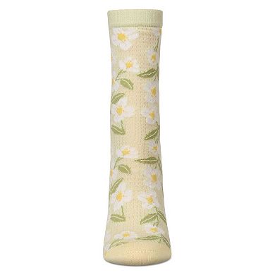 Women's Daisy Pointelle Crew Socks
