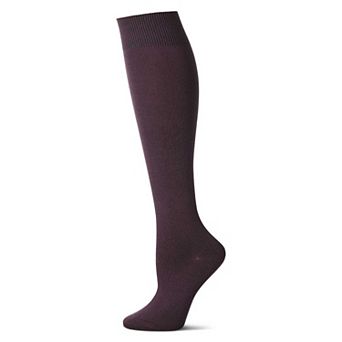 Women's Natural Solid Knit Knee High Socks