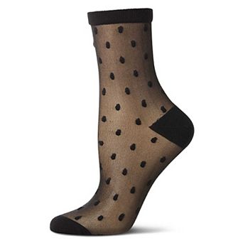 Women's Sheer-All-Over Polka Dot Ankle Sock