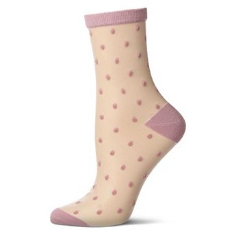 Women's Sheer-All-Over Polka Dot Ankle Sock