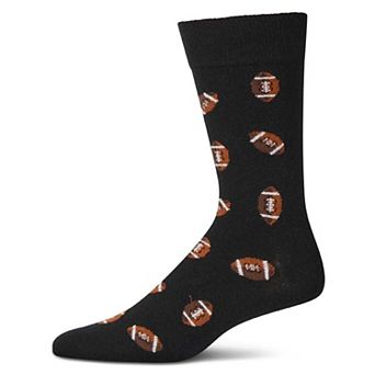Men's Football Themed Cashmere Blend Novelty Crew Sock