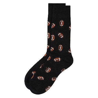 Men's Football Themed Cashmere Blend Novelty Crew Sock