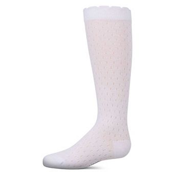 Girls Pointelle Soft Stretch Cotton Knee Socks