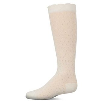 Girls Pointelle Soft Stretch Cotton Knee Socks