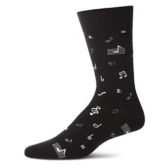 Men's "Musical Notes" Cashmere Blend Novelty Crew Sock