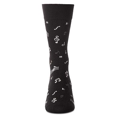 Men's "Musical Notes" Cashmere Blend Novelty Crew Sock