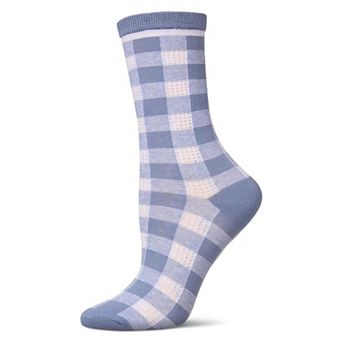 Women's Gingham Checkerboard Crew Socks
