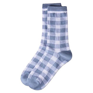 Women's Gingham Checkerboard Crew Socks