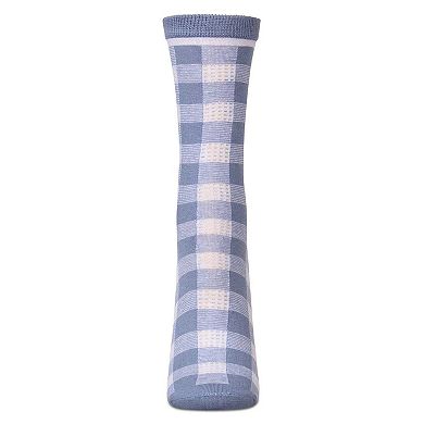 Women's Gingham Checkerboard Crew Socks