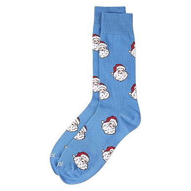 Men's "Retro Santa" Christmas Holiday Novelty Crew Sock