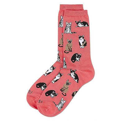 Women's Multi Cat Breed Crew Socks